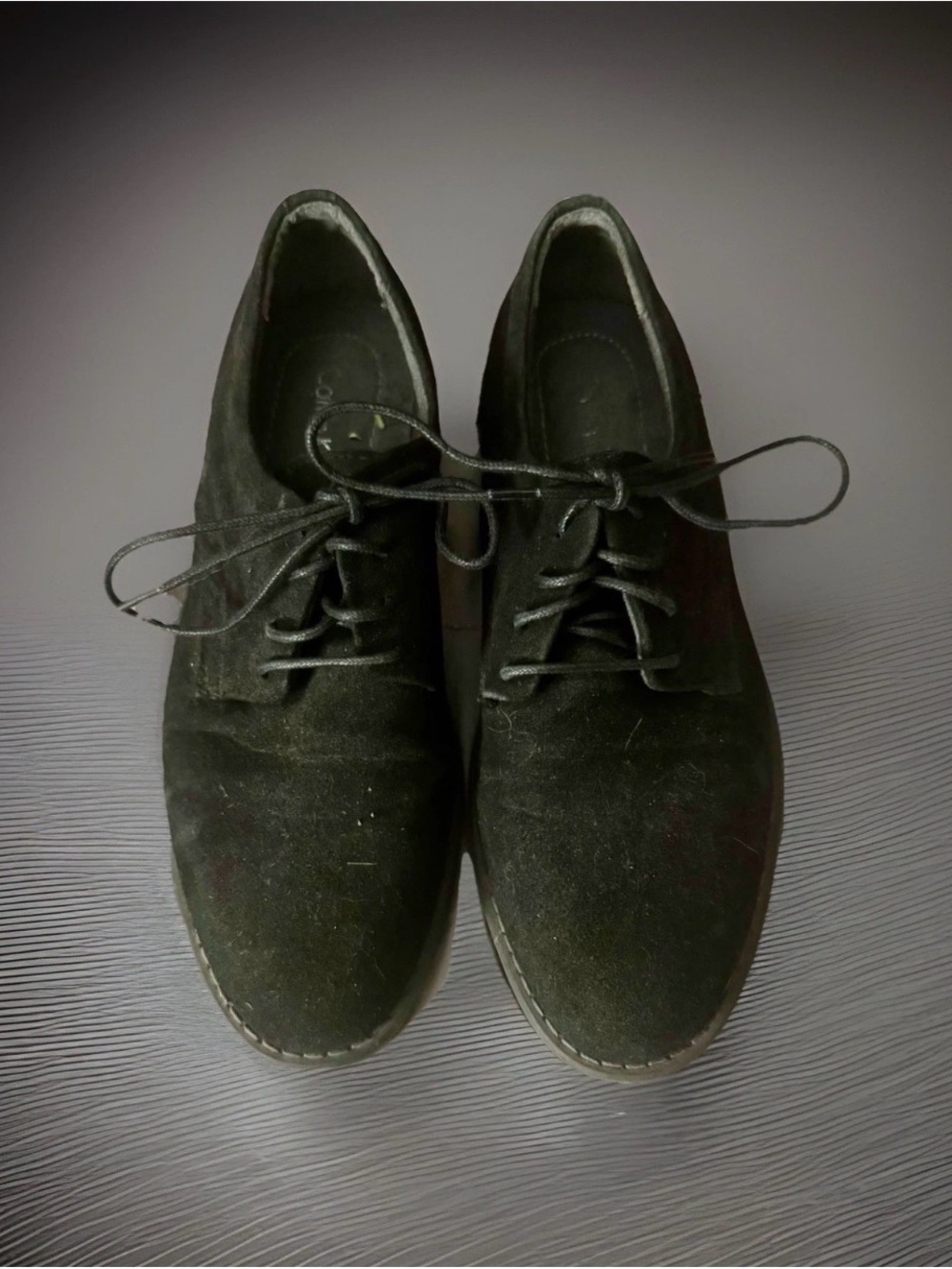 Calvin Klein Men's Black Suede Lace-Up Oxford Dress Shoes Round Toe US 7.5